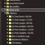 Cleaning out my inventory from Second Life
